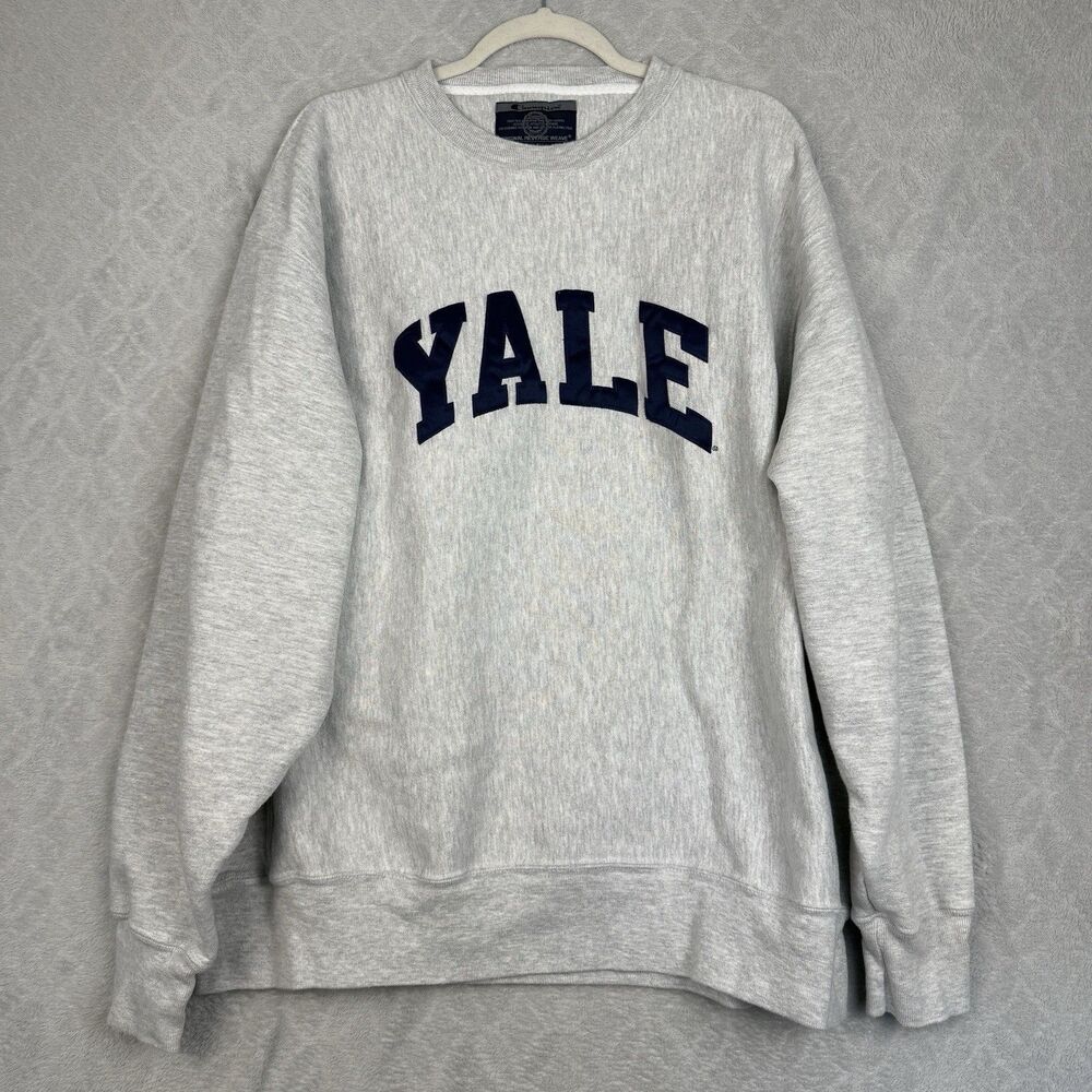 Vtg Champion Reverse Weave Yale University Crewneck Sweatshirt XL Collegiate 90s